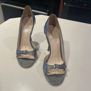 ISO Prada Women's Gray patent Peep-Toe Heels